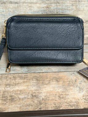 NGIL Black Crossbody Wallet Bag with Detachable Strap